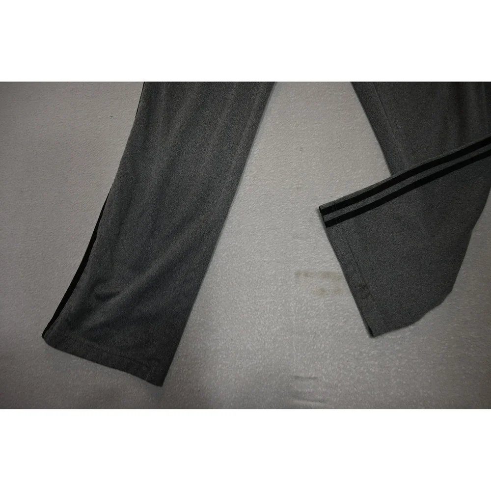 Adidas Sweat Pants Mens Medium Gray Black Stripes Athletic Joggers Excellent